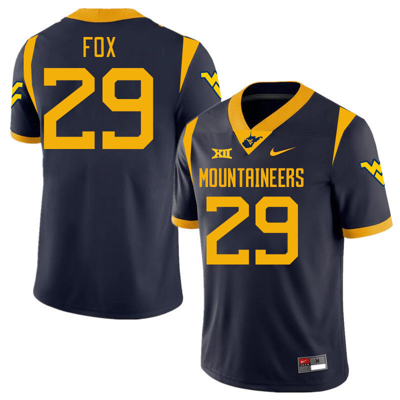 Men #29 Preston Fox West Virginia Mountaineers College 2024 New Uniforms Football Jerseys Stitched S